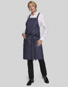 Jeansowy fartuch kelnerski z praktycznymi bocznymi kieszeniami CGW